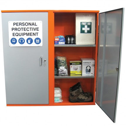 PPE Storage Cabinet - Double Door - 3 Shelves